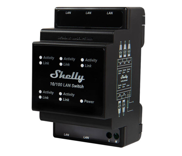 Shelly Przełącznik Ethernet z 5 portami RJ45 LAN Switch - 1305805 - zdjęcie